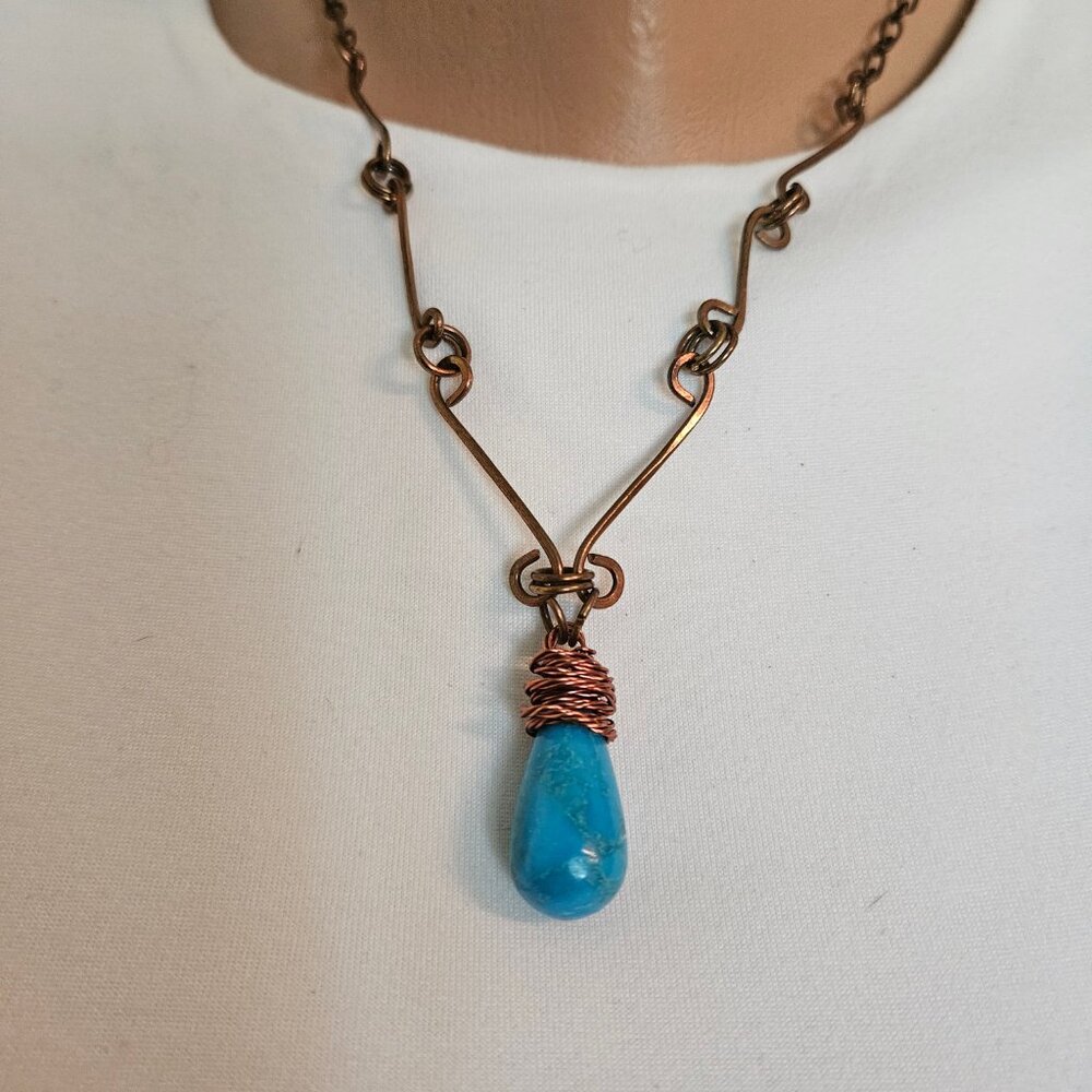 Artesian Handcrafted Copper Wire With Teardrop Ma… - image 2